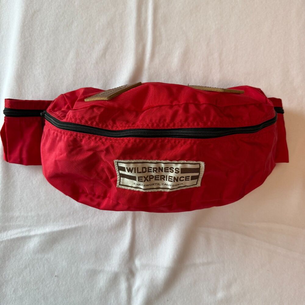 Vintage Wilderness Experience Red Nylon Fanny Pack Waist Bag Chatsworth CA